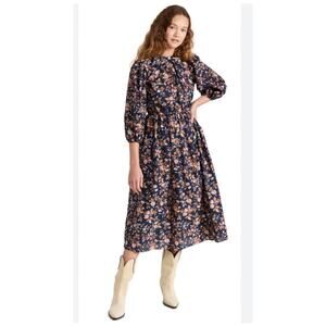 Mille Resort & Travel Celeste Long Sleeve Floral Midi Dress in Montmartre Small